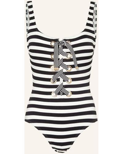 reviews of michael kors cabana striped hardware monokini swimsuit|Women's Designer Swimwear .